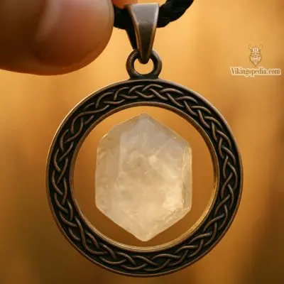 Amuleto vikingo con piedra solar