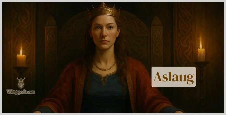 retrato de Aslaug en su trono