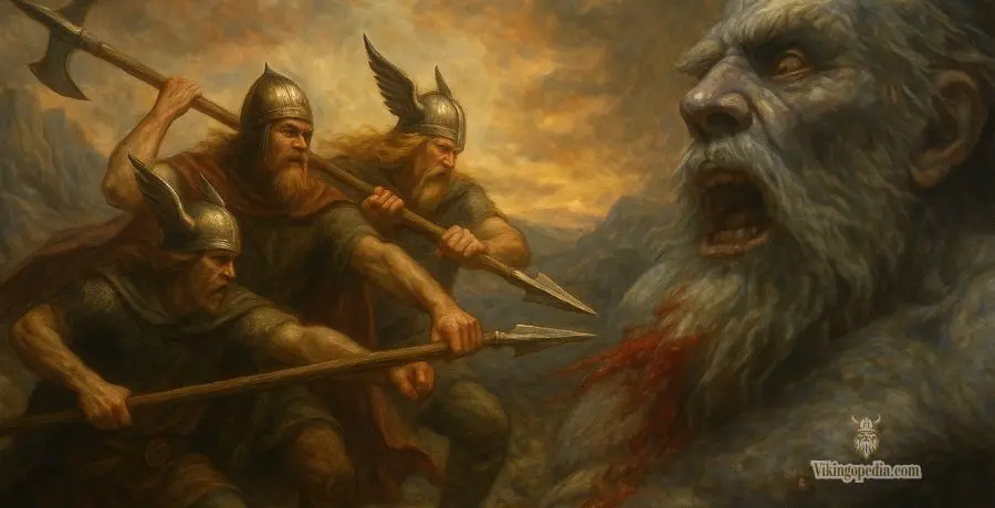 dioses matando a Ymir mitología nórdica