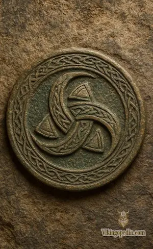 artefacto antiguo con símbolo nórdico