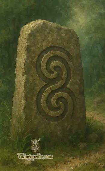 Piedra con doble espiral
