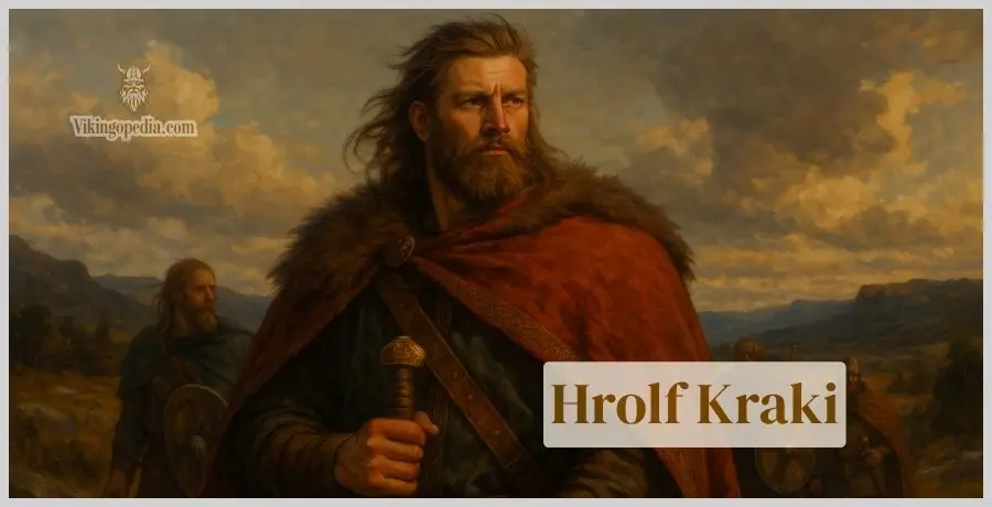 Guerrero vikingo Hrólfr Kraki con espada