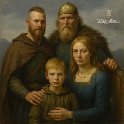 Familia vikinga retratada