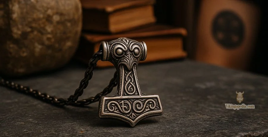 Amuleto de Mjölnir sobre piedra
