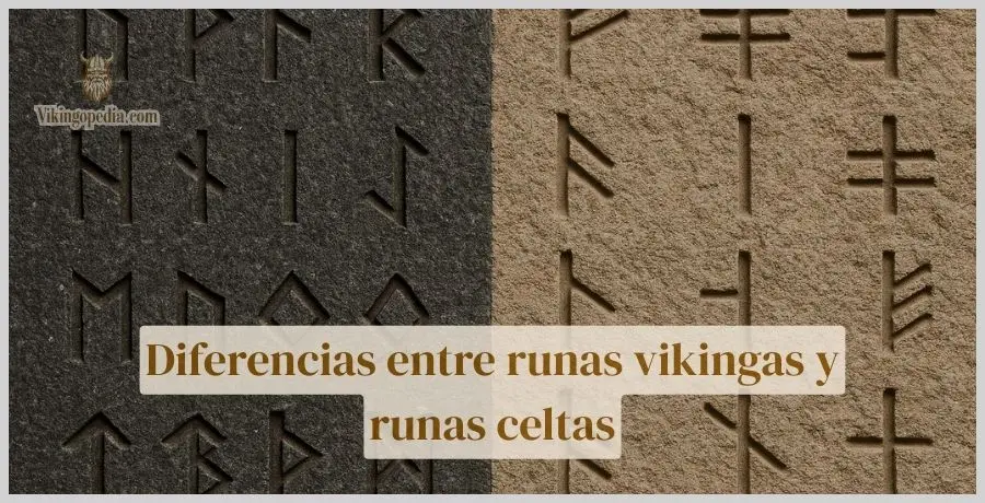Comparación visual entre runas vikingas y símbolos oghámicos celtas tallados en piedra